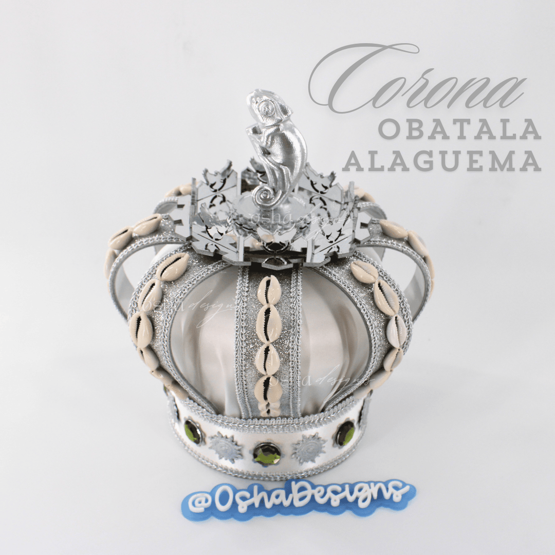 Obatala Alaguema White and Silver Handmade Crown
