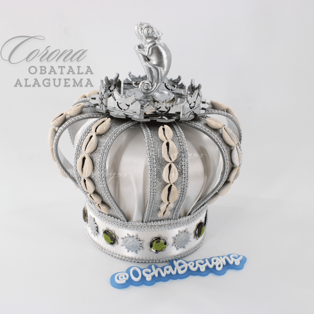 Obatala Alaguema White and Silver Handmade Crown