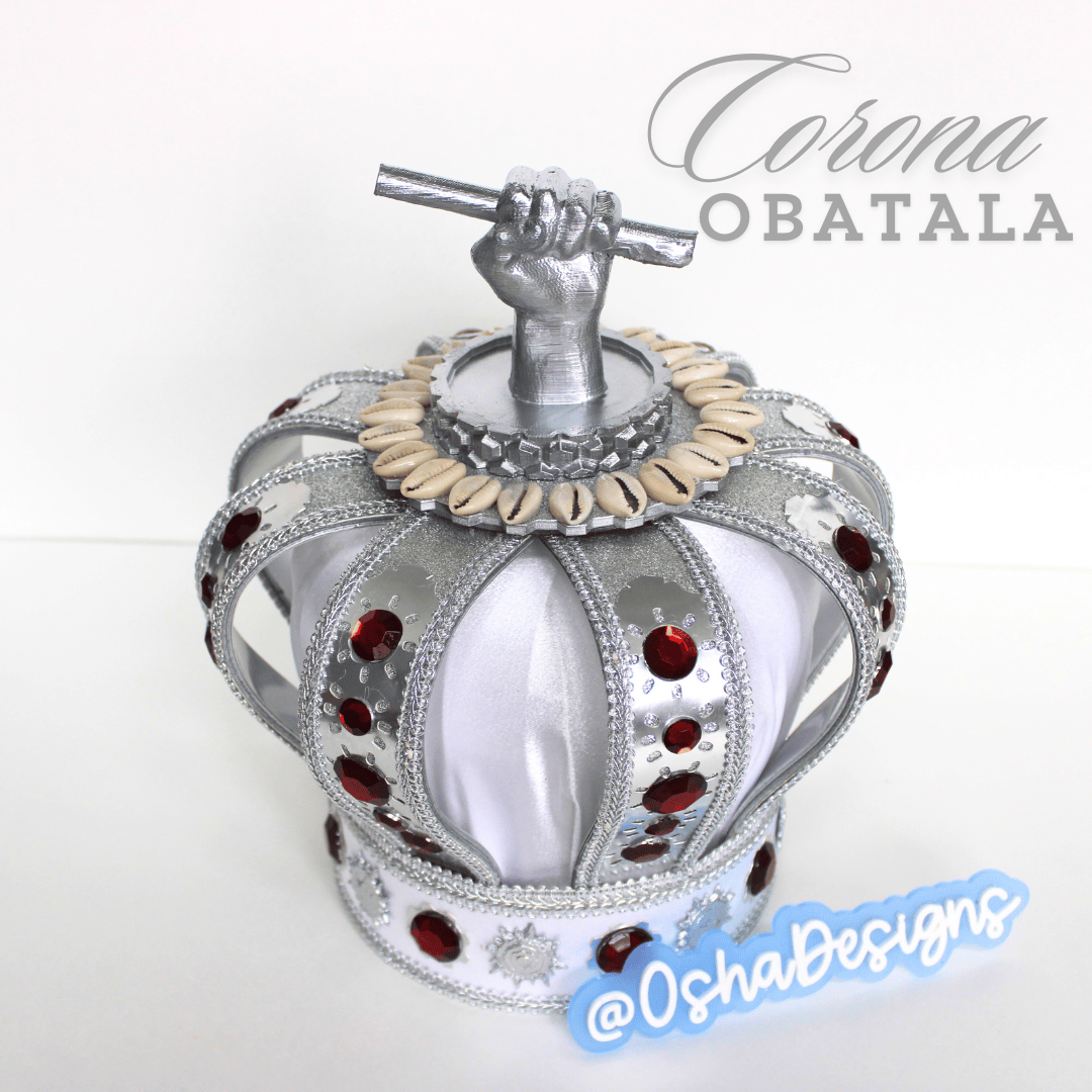 Obatala Ayaguna White and Red Handmade Crown