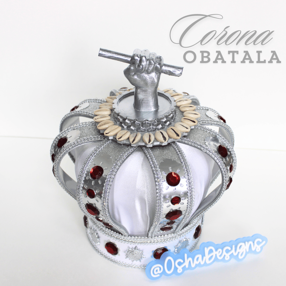Obatala Ayaguna White and Red Handmade Crown