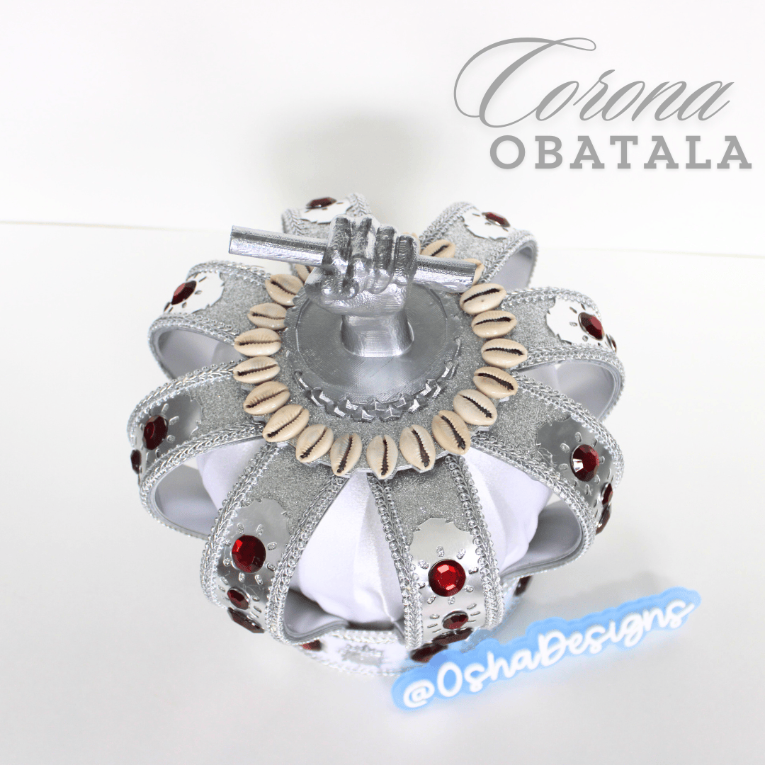 Obatala Ayaguna White and Red Handmade Crown