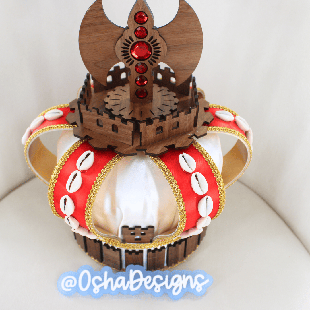 Shango Crown with Wooden Axe