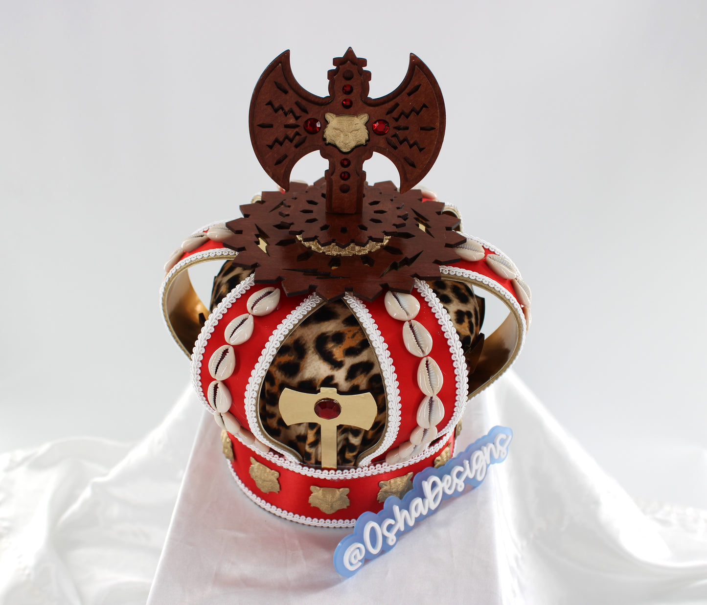 Shango Crown with Wooden Axe