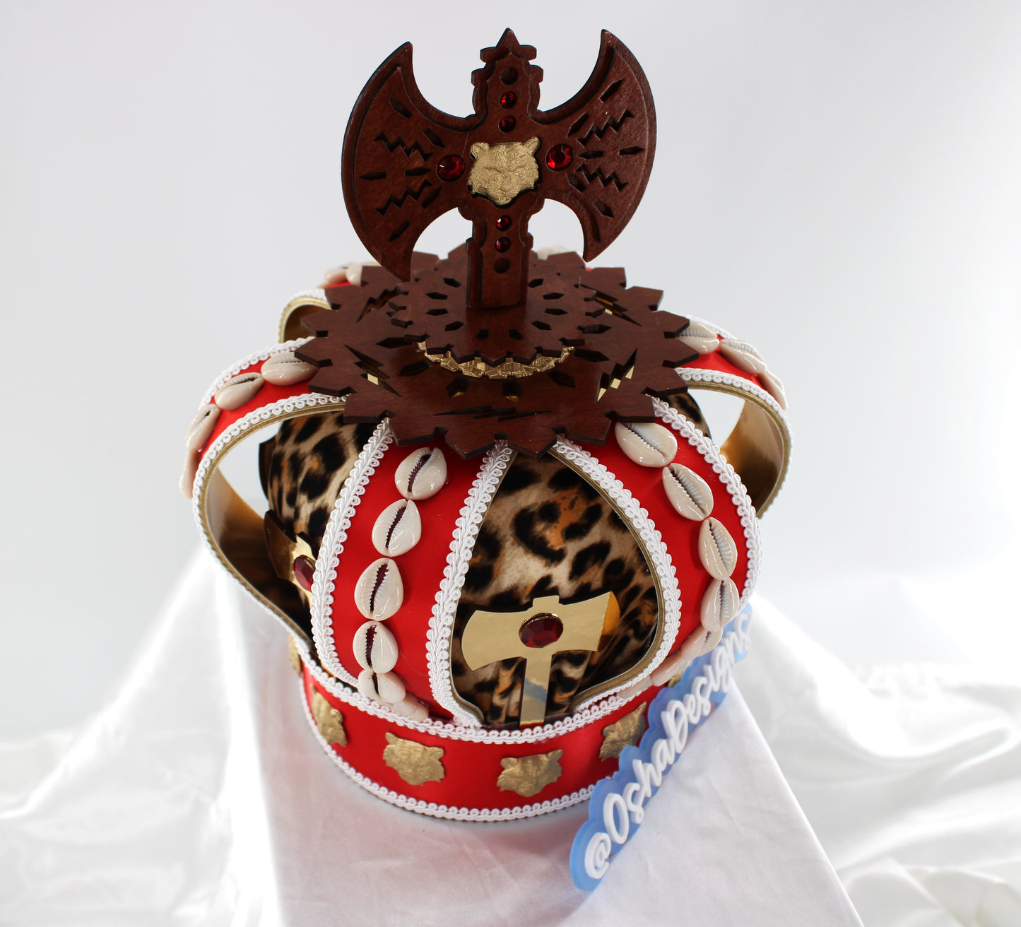 Shango Crown with Wooden Axe