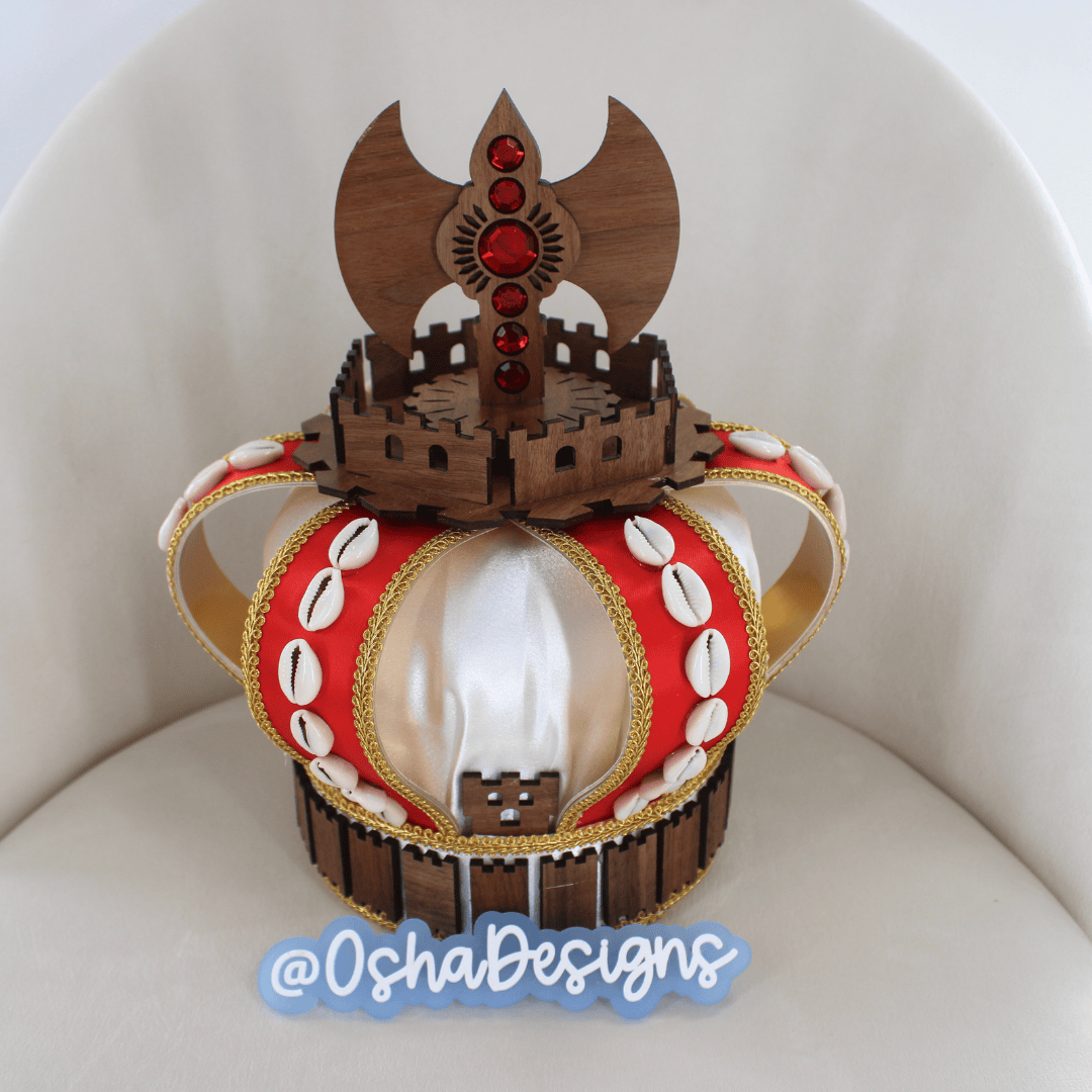 Shango Crown with Wooden Axe