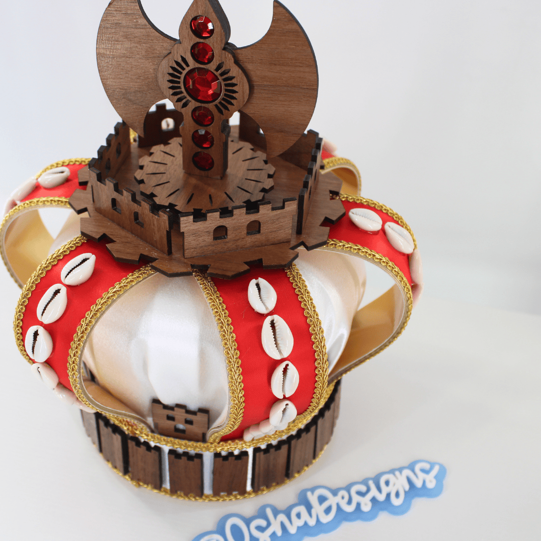 Shango Crown with Wooden Axe