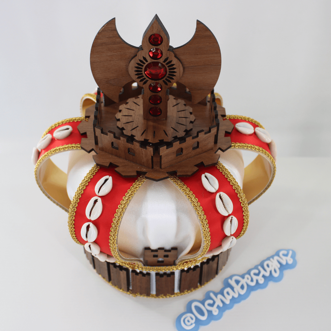 Shango Crown with Wooden Axe