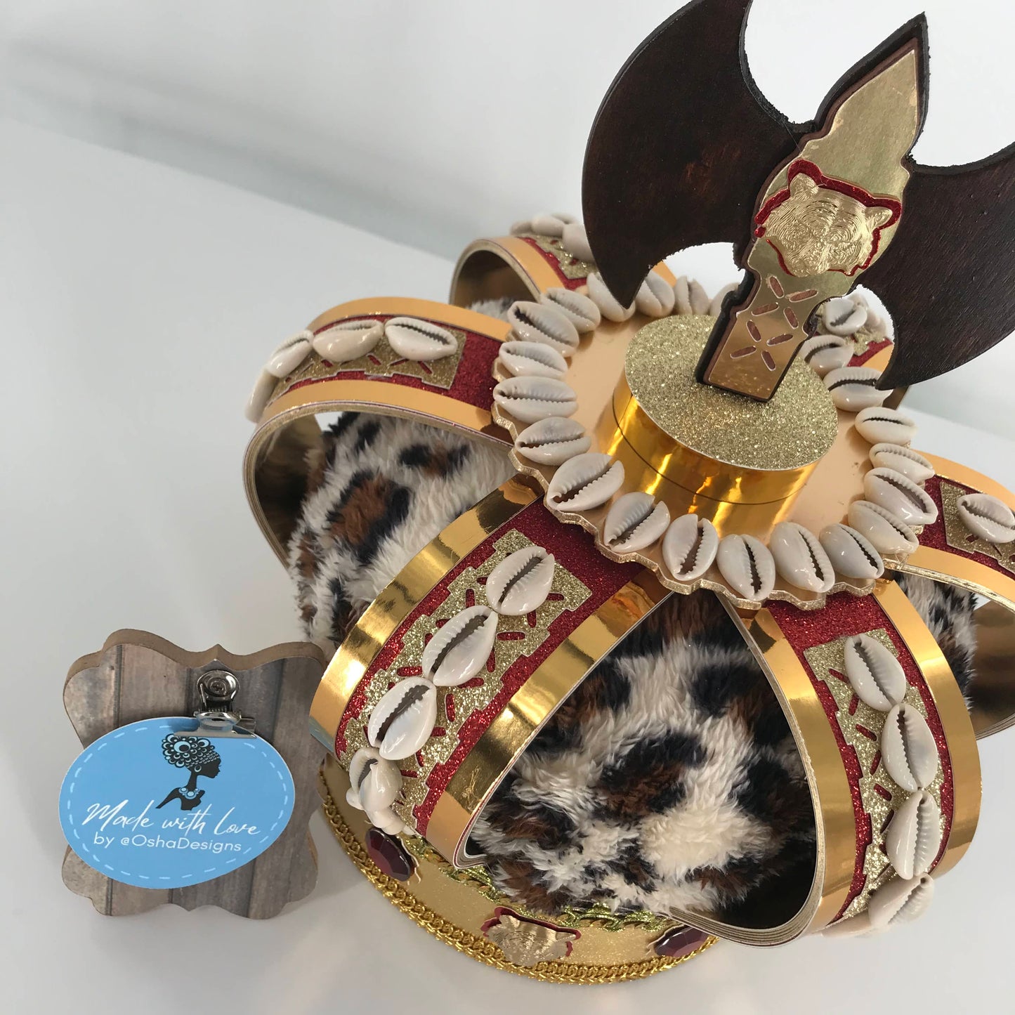 Shango Gold Crown with Leopard