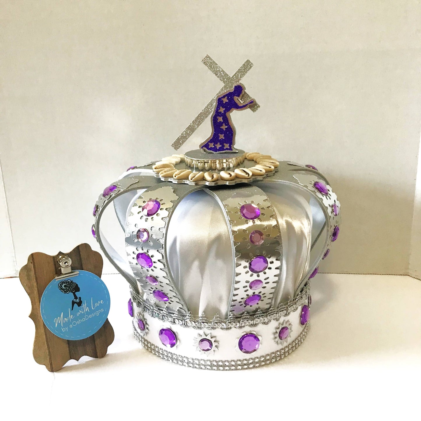 Obatala Obamoro White and Purple Handmade Crown