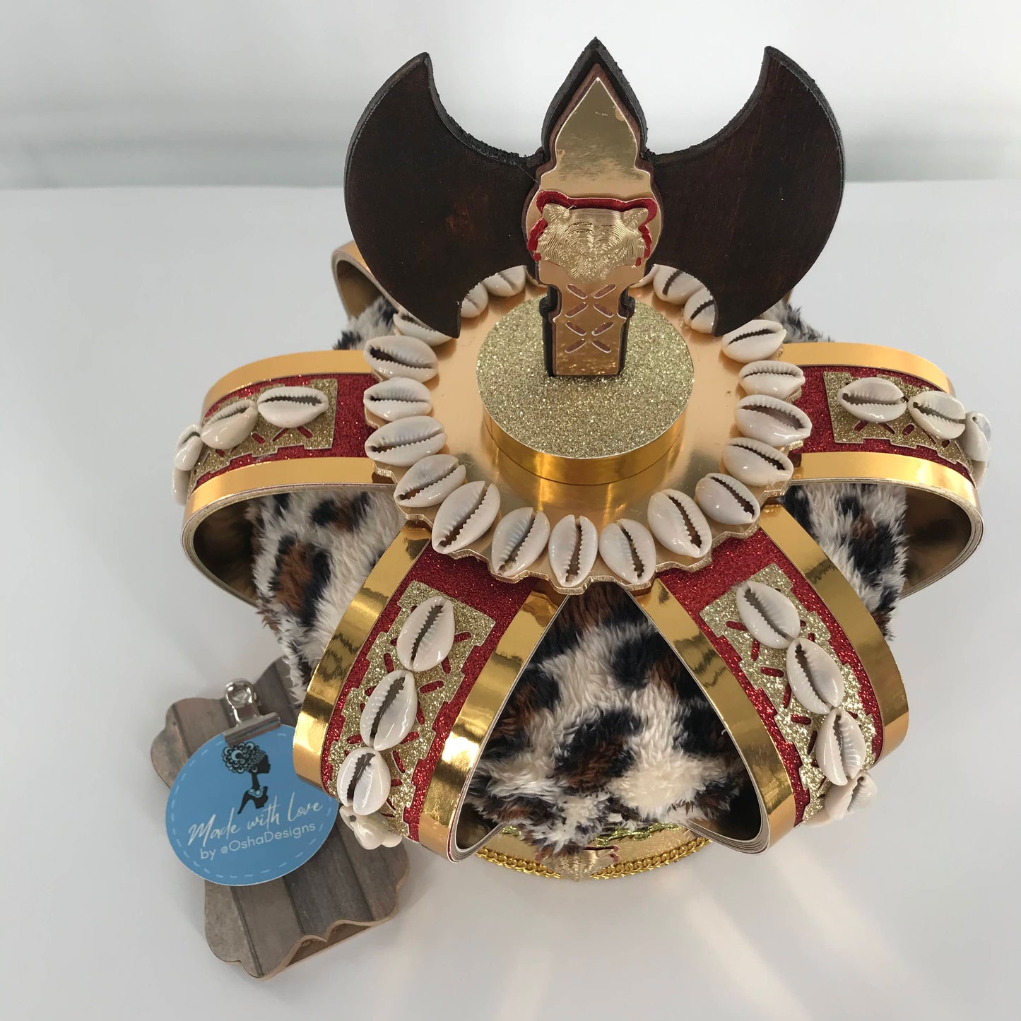 Shango Gold Crown with Leopard
