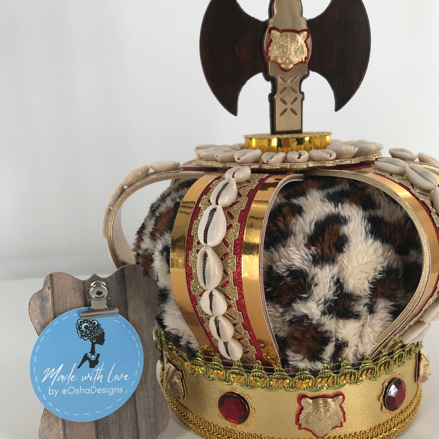 Shango Gold Crown with Leopard