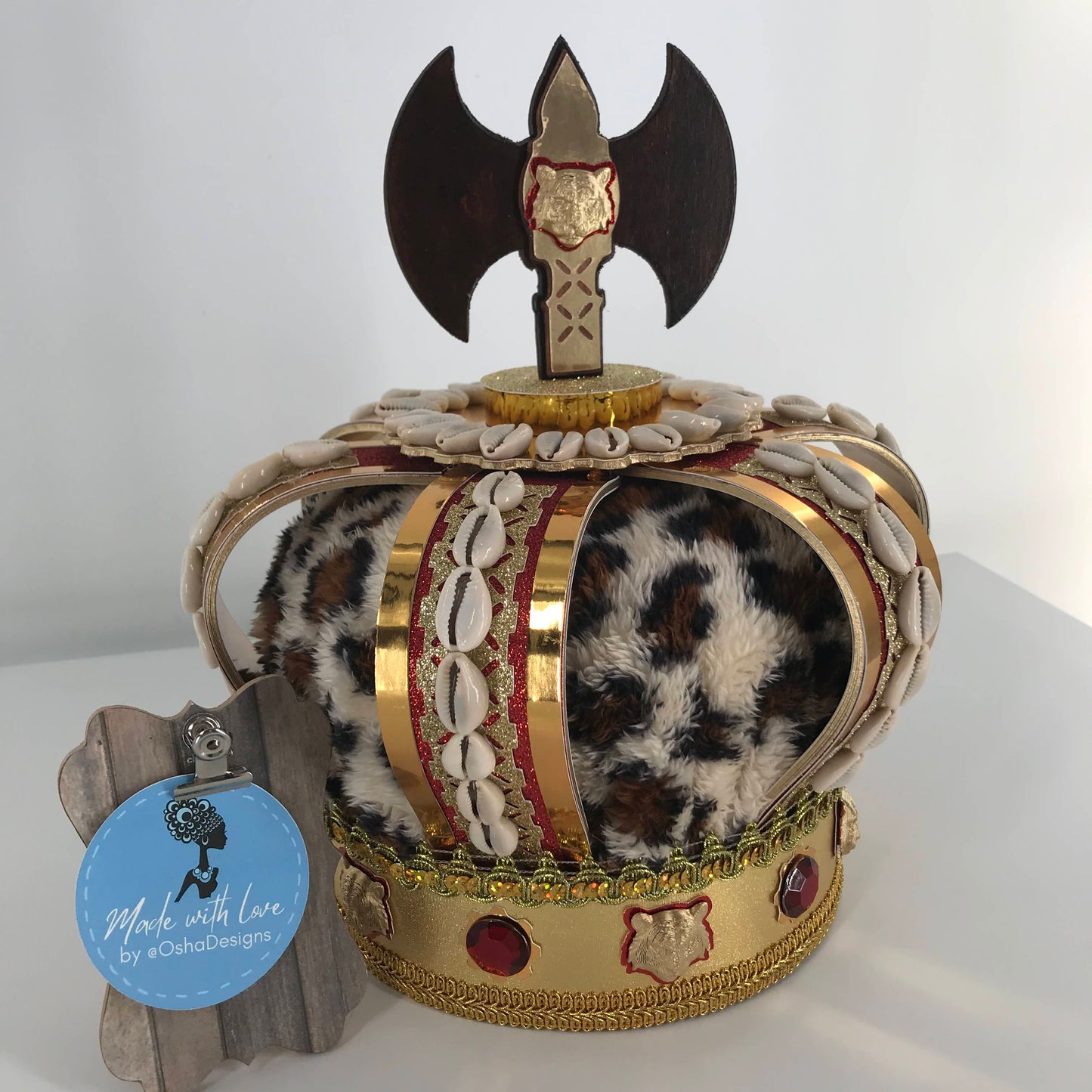 Shango Gold Crown with Leopard