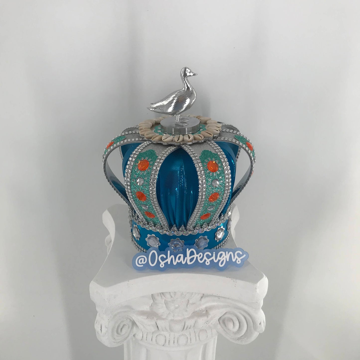 Yemaya Asesu Light Blue and Silver Crown