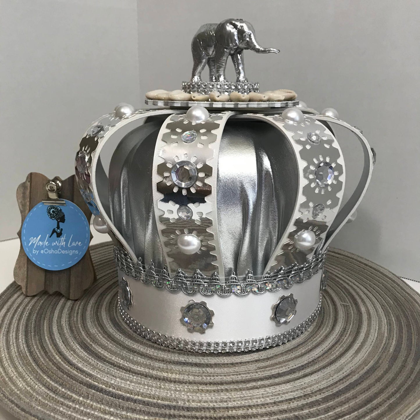 Oshanla Obatala White and Silver Handmade Crown