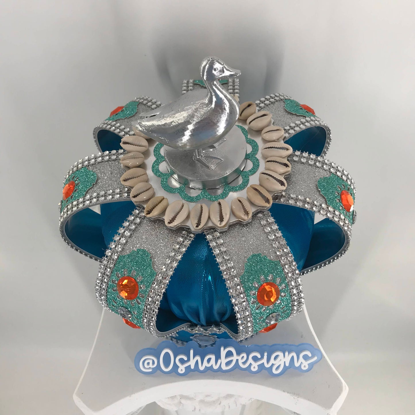 Yemaya Asesu Light Blue and Silver Crown