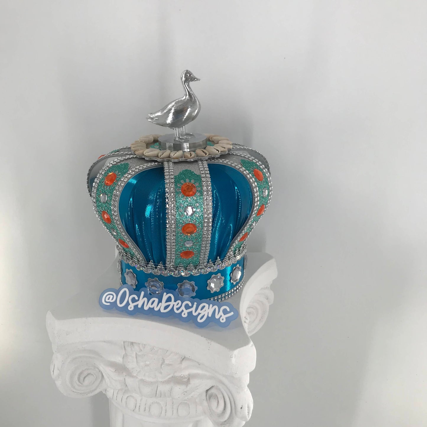Yemaya Asesu Light Blue and Silver Crown