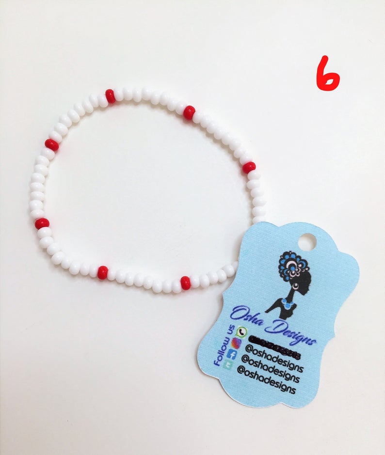 White Stretchy Beaded Bracelets
