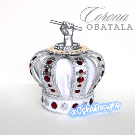 Obatala Ayaguna White and Red Handmade Crown