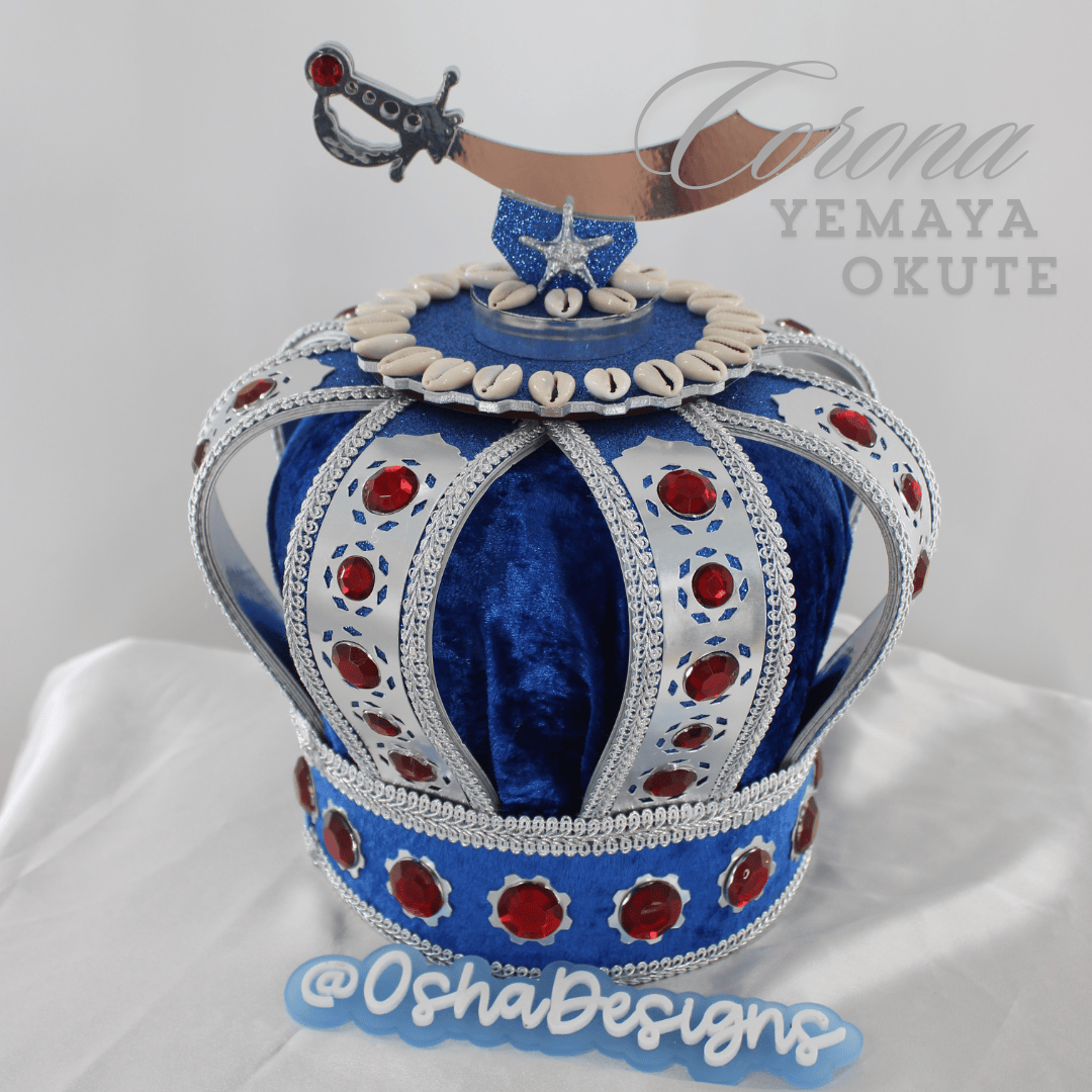 Yemaya Okunte Royal Blue and Silver Crown