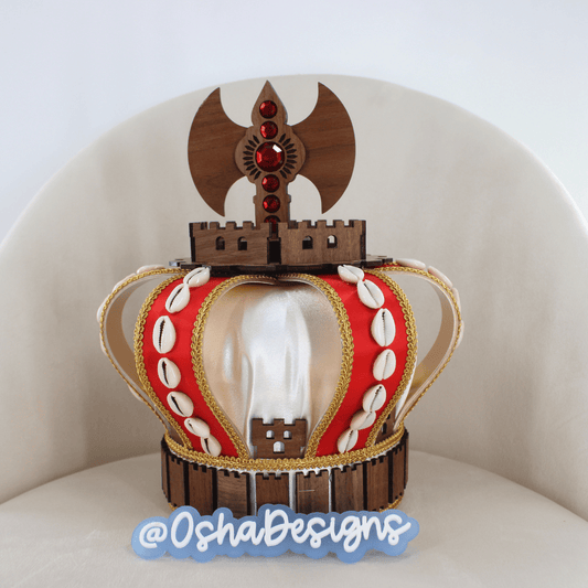 Shango Crown with Wooden Axe