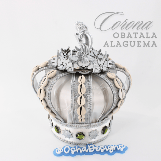 Obatala Alaguema White and Silver Handmade Crown