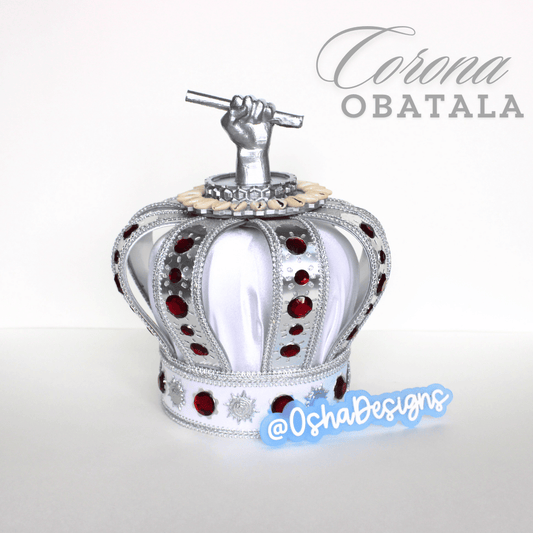 Obatala Ayaguna White and Red Handmade Crown