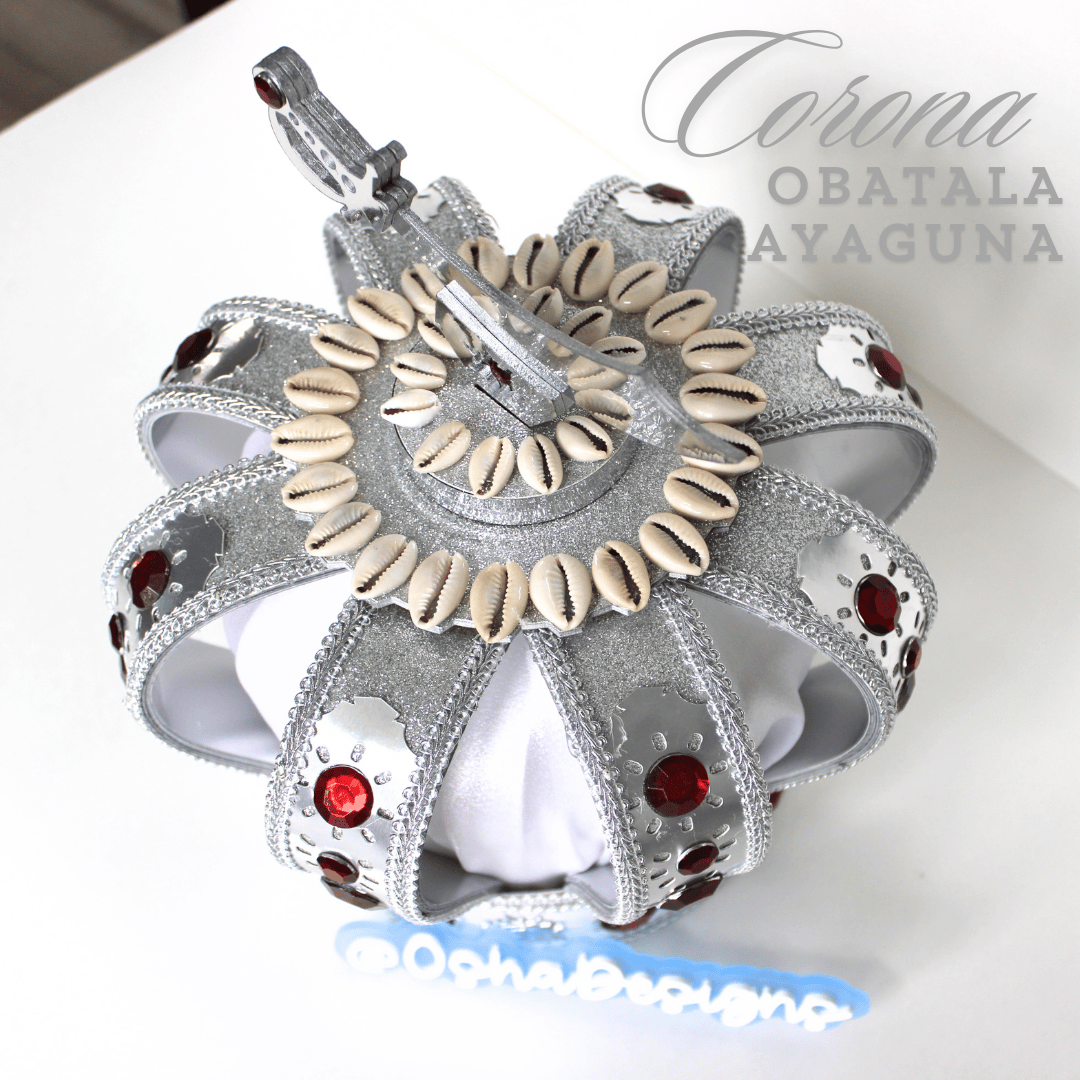 Obatala Ayaguna White and Red Handmade Crown