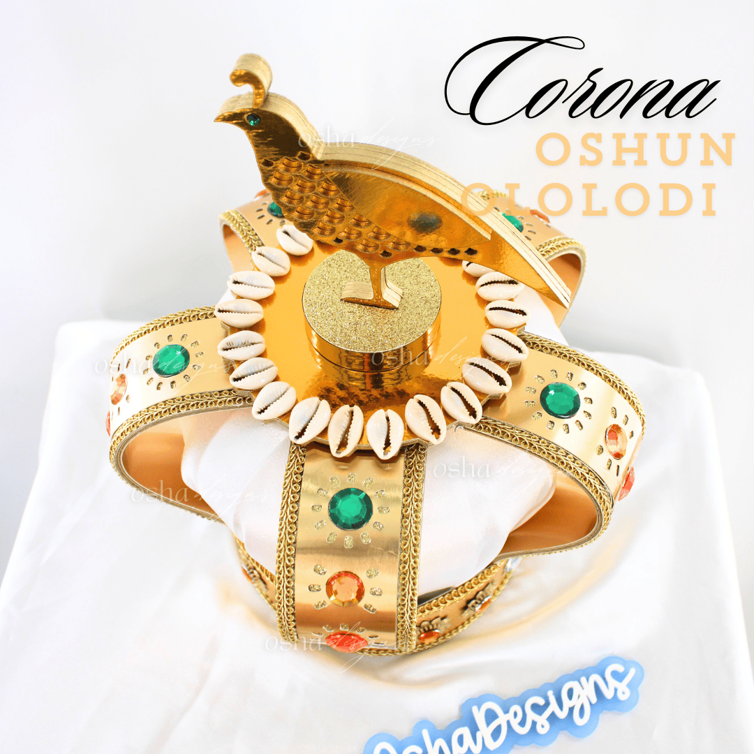 Oshun Ibu Akuaro Gold Crown with Quail