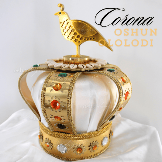 Oshun Ibu Akuaro Gold Crown with Quail