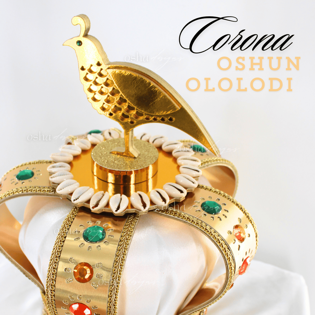 Oshun Ibu Akuaro Gold Crown with Quail