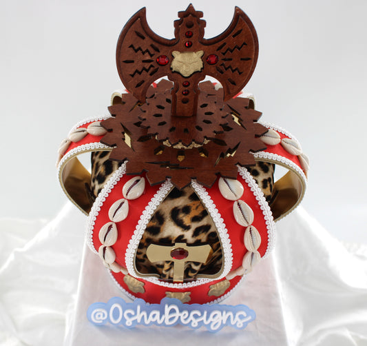 Shango Crown with Wooden Axe