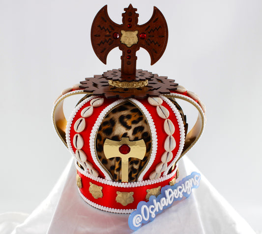 Shango Crown with Wooden Axe