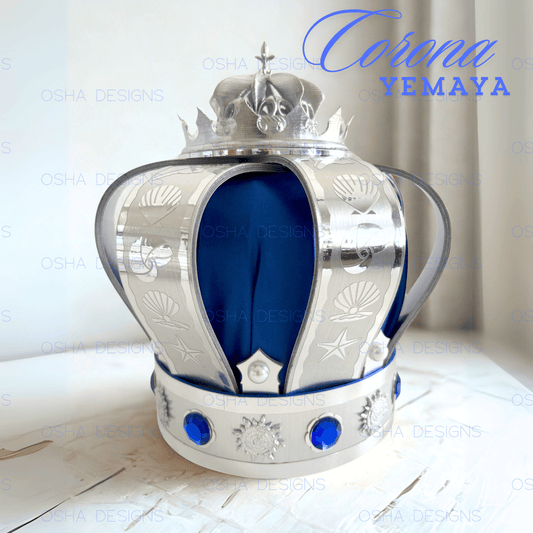 Yemaya Royal Blue and Silver Crown