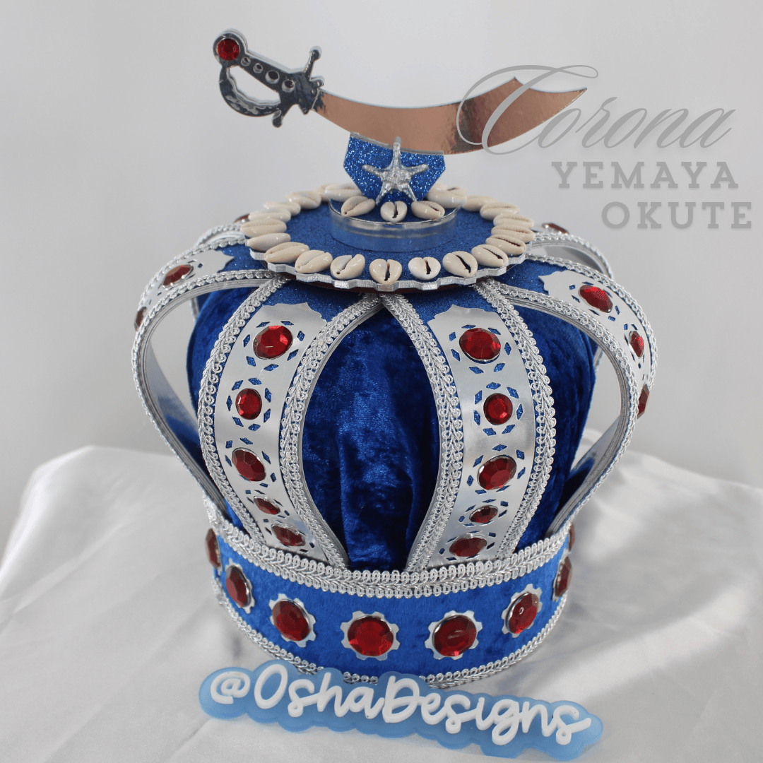 Yemaya Okunte Royal Blue and Silver Crown