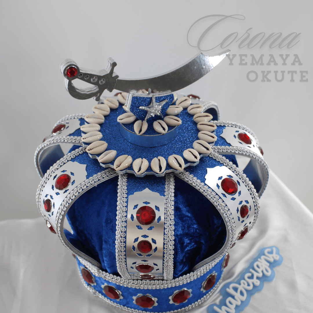 Yemaya Okunte Royal Blue and Silver Crown