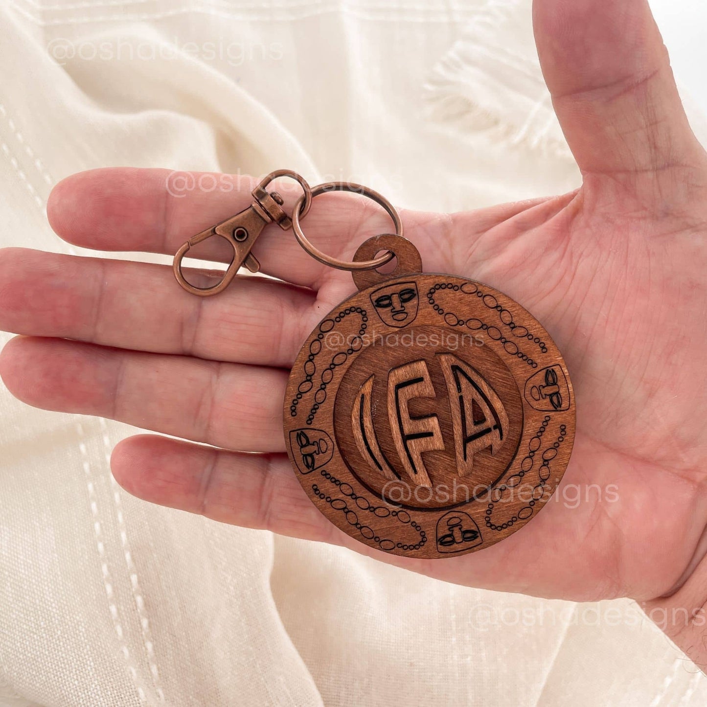 Orula Handcrafted Wooden Keychain