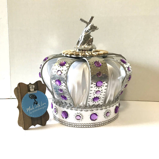 Obatala Obamoro White and Purple Handmade Crown