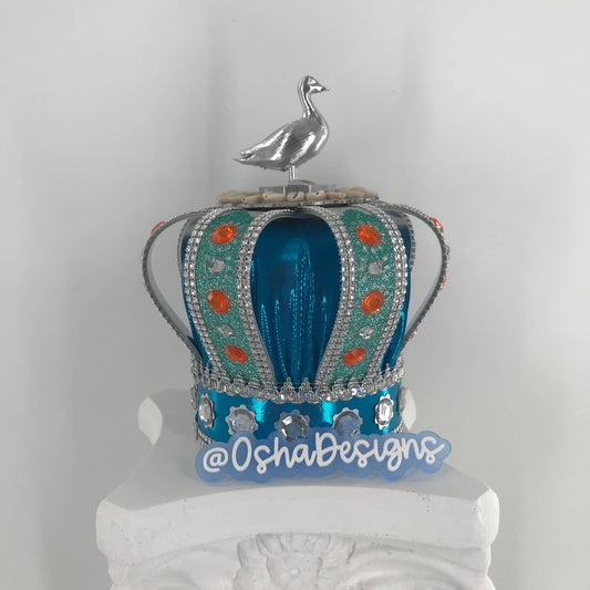Yemaya Asesu Light Blue and Silver Crown