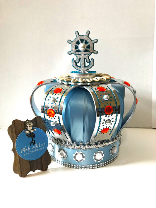 Yemaya Ashaba Light Blue and Silver Crown