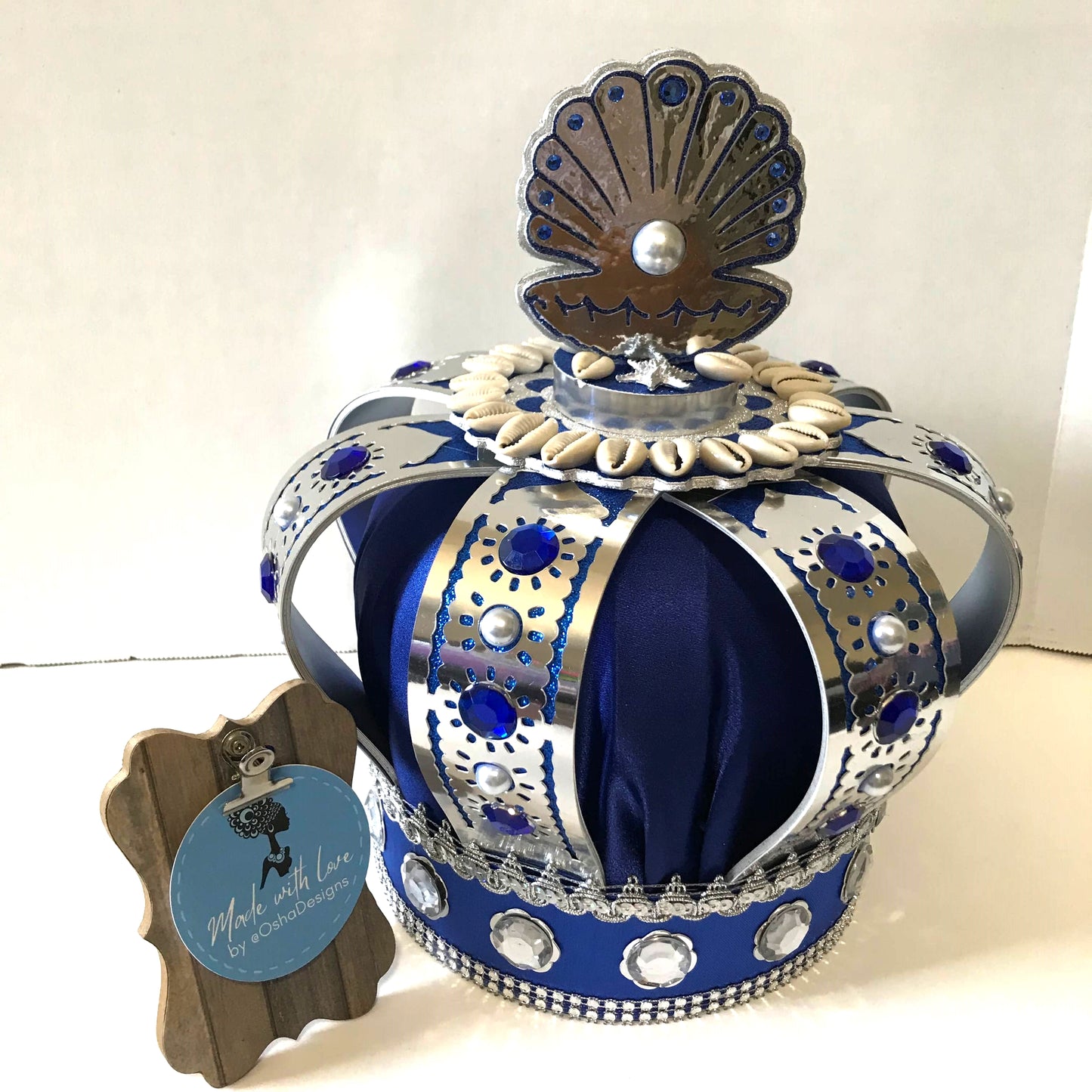 Yemaya Royal Blue and Silver Crown