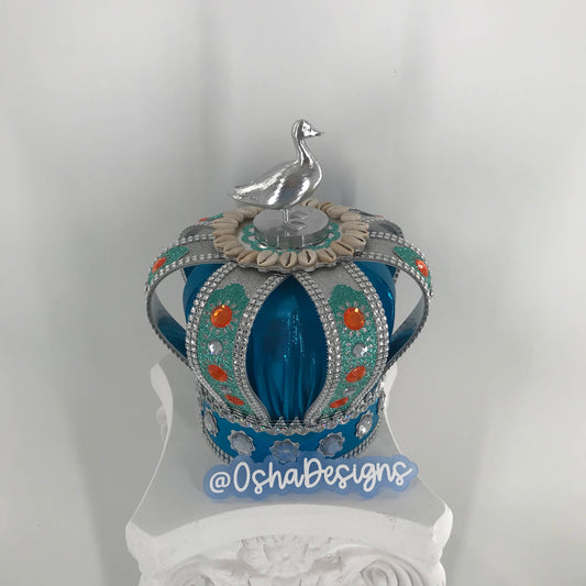 Yemaya Asesu Light Blue and Silver Crown