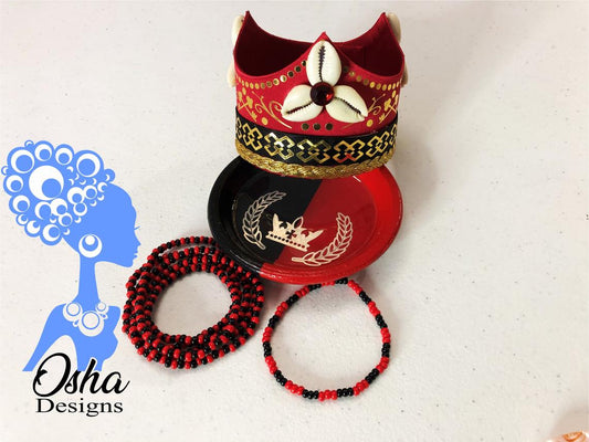 Eleggua Crown and Clay Dish Set