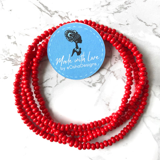 All Red Aina Beaded Necklace