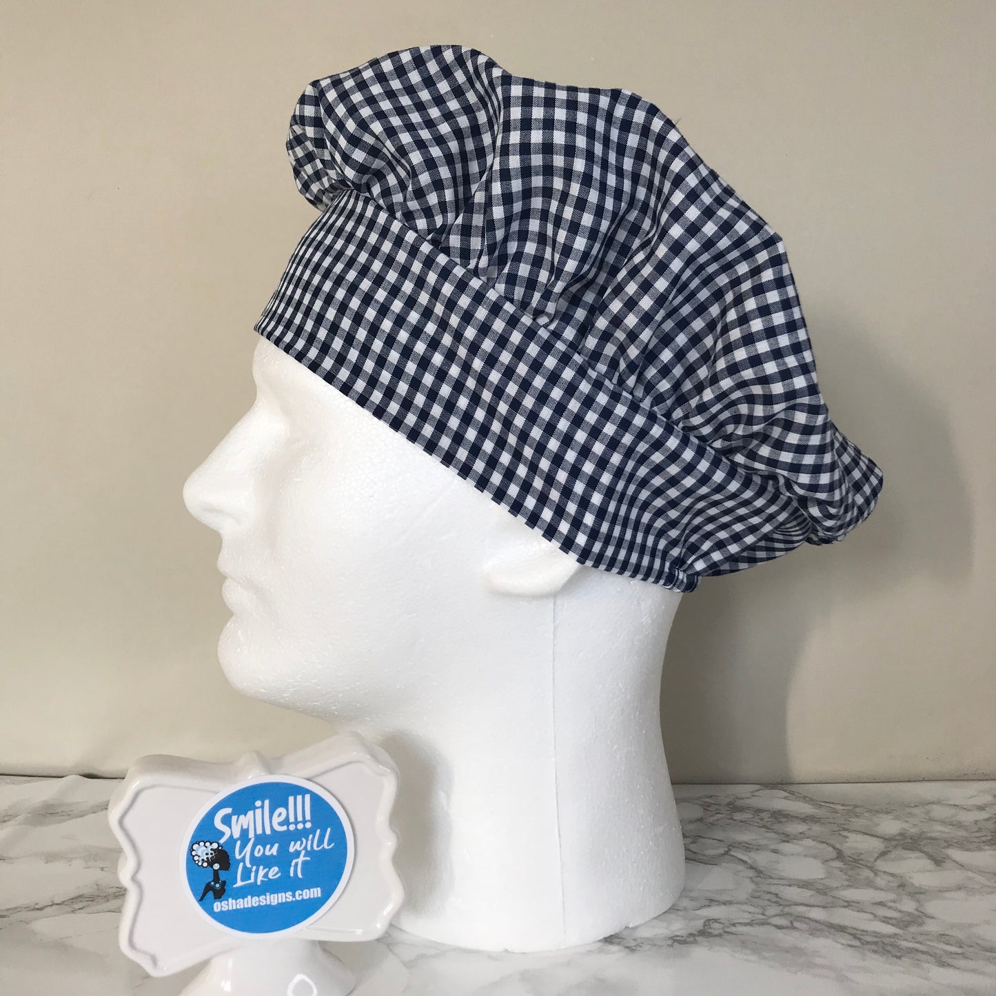 Yemaya Navy Blue Gingham Hat Afrocuban Religion