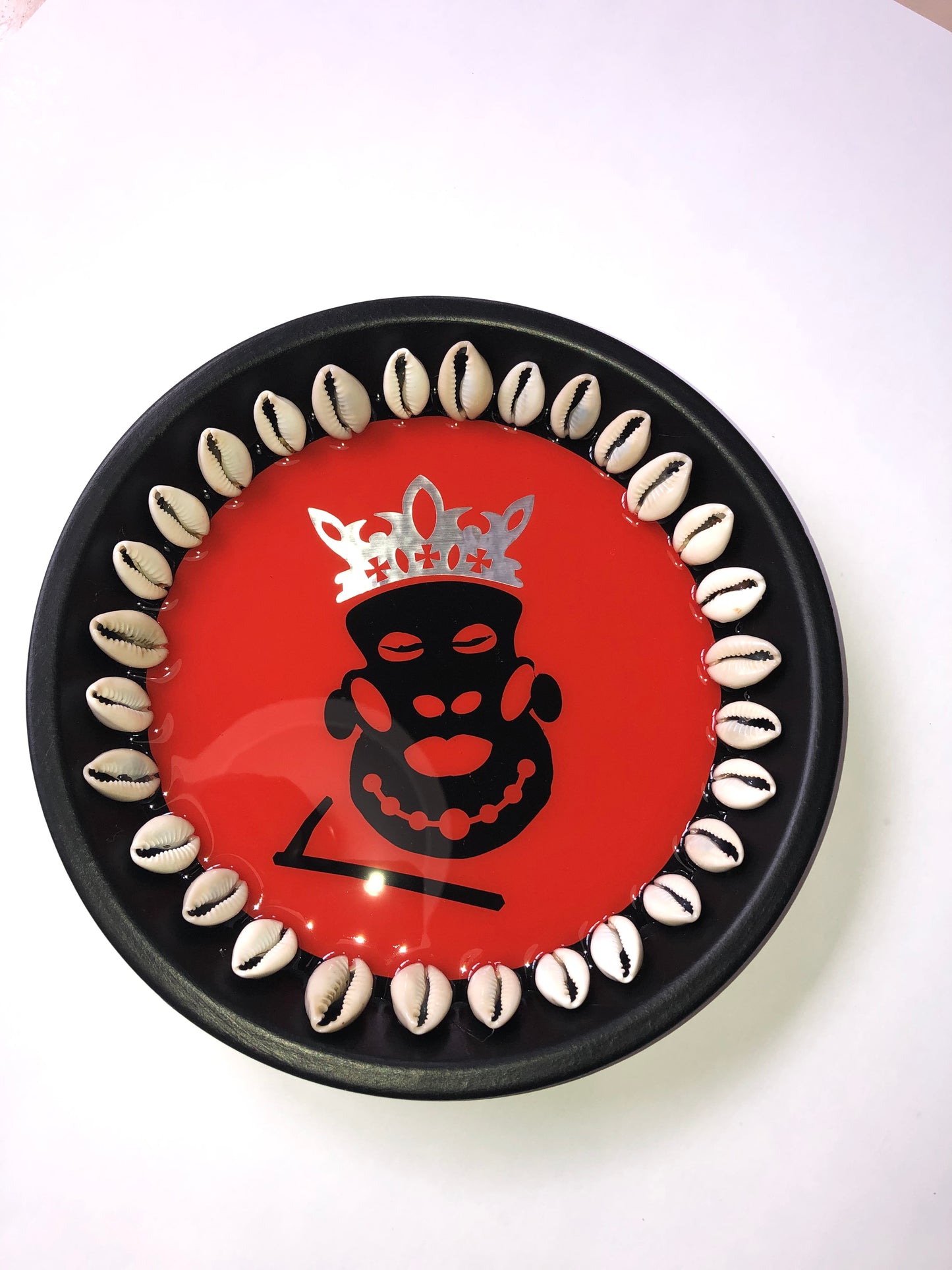 Eleggua Clay Dish with Cowrie Shells