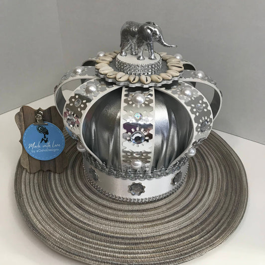 Oshanla Obatala White and Silver Handmade Crown