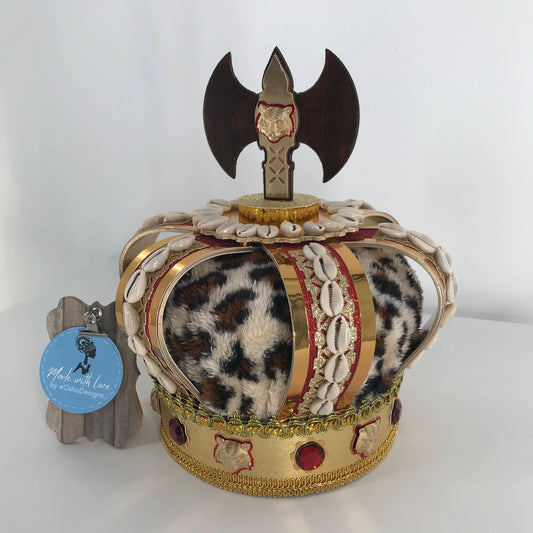 Shango Gold Crown with Leopard