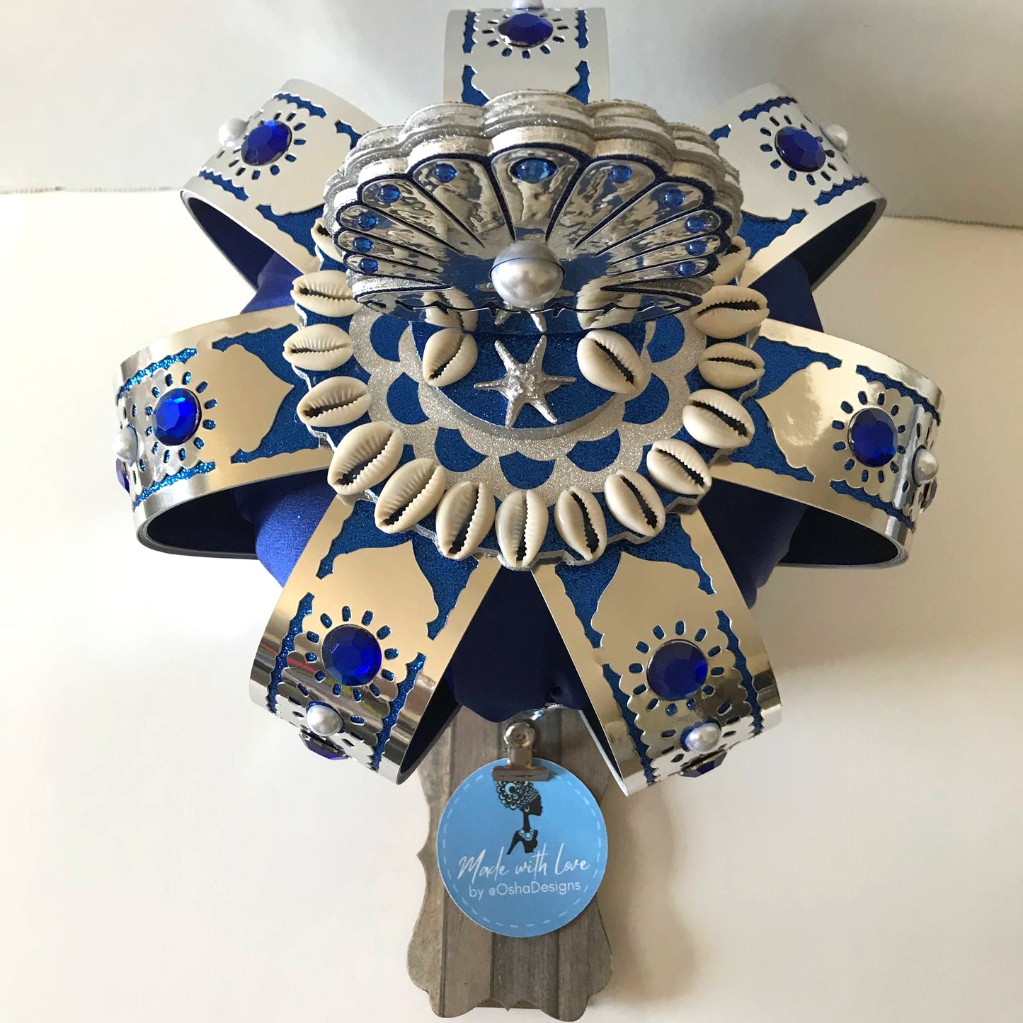 Yemaya Royal Blue and Silver Crown